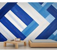 HYGIUID Papier peint mural abstrait avec blocs de couleur géométrique, art moderne, poster mural surdimensionné style salle de jeux, café, décoration de fond (non autocollant)