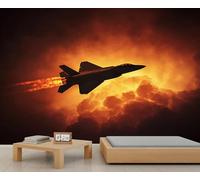 HYGIUID Papier peint mural avion de guerre avions de guerre pour amateurs de militaires Grand papier peint panoramique pour chambre à coucher, salon, toile de fond 3D pour canapé (non autocollant)