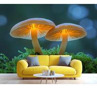 HYGIUID Papier peint mural champignons mousse Décoration murale photo chambre d'enfant Papier peint panoramique Accent (non autocollant)