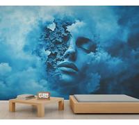 HYGIUID Papier peint mural surréalisme avec visages humains - Art abstrait - Décoration murale pour chambre d'enfant - Papier peint panoramique (non autocollant)