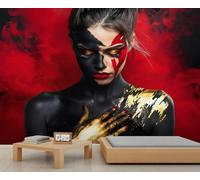 HYGIUID - Papier peint mural tendance pour femme - Portrait - Décoration murale - Photo de chambre d'enfant - Papier peint panoramique d'accentuation (non autocollant)