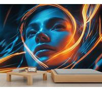 HYGIUID Portrait mural ombre claire Portrait Papier peint technique Art mural commercial Hôtel Poster personnalisé Poster mural panoramique massif (non autocollant)