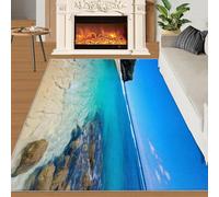 HYGIUID Sunny ShoresTides Grand tapis de salon pour chambre à coucher, tapis de sol côtier transparent qui ne perd pas ses poils, pour chambre d'enfant, bureau, salle de jeux d'enfants (160 x 230 cm)