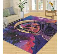 HYGIUID Tapis de salon - 120 x 170 cm - Motif squelette cosmique astronaute - Tapis de chevet pour chambre à coucher, explorateur interstellaire - Tapis de sol antidérapant et lavable pour cuisine