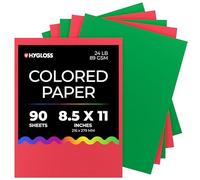 Hygloss 90 feuilles de papier coloré pour les fêtes de fin d'année - 21,6 x 27,9 cm - Rouge et vert - 10,9 kg/89 g/m², sans acide, résistant à la décoloration