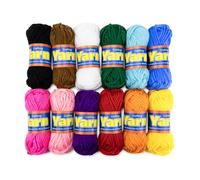 Hygloss Lot de 12 écheveaux de fil acrylique assortis - 12 couleurs uniques - Fil à crochet pour crochet et tricot - 100% acrylique - Fil doux et lisse - 1 paquet (12 écheveaux)