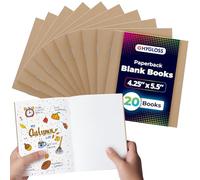 Hygloss Lot de 20 livres vierges de 10,7 x 14,9 cm - Papier de couleur kraft pour dessin et écriture - Livres vides pour journal, croquis ou arts et loisirs créatifs