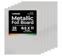 Hygloss Lot de 25 Feuilles de Papier d'aluminium métallique 21,6 x 27,9 cm - Argent Mat - pour Loisirs créatifs, activités en t Artistes, Papier, 21,6 x 27,9 cm