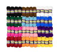 Hygloss Lot de 48 écheveaux de fil acrylique assortis - Parfait pour le crochet et le tricot - 12 couleurs uniques, 100% acrylique