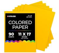 Hygloss Papier de couleur jaune - 10,9 kg, 89 g/m², sans acide, résistant à la décoloration, format grand livre de 28 x 43,2 cm, 90 feuilles