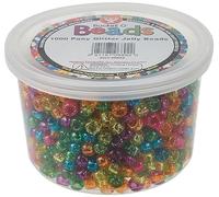 Hygloss Pony Lot de 1000 perles en plastique pailletées 6 x 9 mm Couleurs assorties