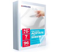 Hygloss Products 75922 Feuilles de rétroprojecteur, film transparent en acétate, pour projets d'art et d'artisanat et salles de classe, ne convient pas aux imprimantes, 21,6 x 27,9 cm, 96 feuilles,