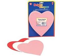 Hygloss Products Tissue Paper Hearts - Great for Arts & Crafts DIY Projects Classroom Activities & Much More - 60 Each of Red White & Pink - 6 inches -180 Pcs Multicolore G