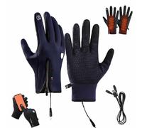 HygoSport Gants Chauffants électriques Rechargeables pour écran Tactile,Gants Chauffants Fins pour Homme et Femme,Gants Thermiques étanches par USB,3 Modes de Chauffage,Gants Thermiques (Bleu, M)
