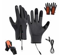 HygoSport Gants Chauffants électriques Rechargeables pour écran Tactile,Gants Chauffants Fins pour Homme et Femme,Gants Thermiques étanches par USB,3 Modes de Chauffage,Gants Thermiques (Gris, L)