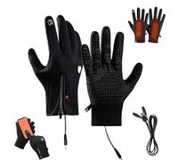 HygoSport Gants Chauffants électriques Rechargeables pour écran Tactile,Gants Chauffants Fins pour Homme et Femme,Gants Thermiques étanches par USB,3 Modes de Chauffage,Gants Thermiques (Noir, L)