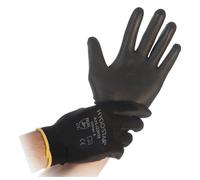 Hygostar 33935 Feinstrickhandschuhe Black Ace schwarz Gr. 8/MPolyuréthaneBeschichtung Trägermaterial Nylon