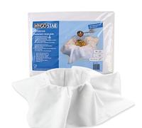 Hygostar Filterstar Lot de 10 chiffons jetables à fromage en tissu non tissé spécial, 75 x 75 cm, chiffons en gaze résistants aux températures élevées, blancs et résistants à la déchirure pour