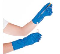Hygostar High Risk Gants en latex non poudrés Bleu Taille S 28 cm
