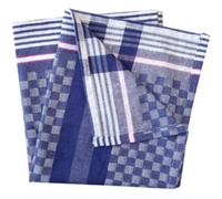 Lot de 5 - HYGOSTAR Torchon à vaisselle, quadrillé bleu-blanc, 240 g/m2