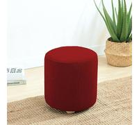 HYGPP Housse de protection ronde pour pouf d'extérieur de taille petite/grande - Tissu texturé à carreaux lavable en machine - B, 40,6 x 40,6 cm