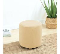 HYGPP Housse de protection ronde pour pouf d'extérieur petit/grand - Tissu texturé à carreaux lavable en machine (E, 50,8 x 50,8 cm)