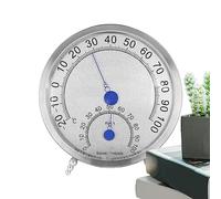 Hygromètre analogique et cadran thermomètre 2 en 1 étanche en métal - Thermomètre hygromètre en métal étanche pour jardin, cuisine et terrasse