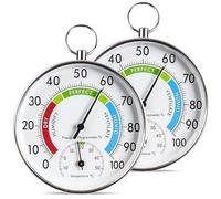 Hygromètre analogique : WEGREAT Lot de 2 thermomètres-hygromètres de précision, thermomètre-hygromètre, thermomètre ambiant, température et humidité pour la climatisation ambiante, serre