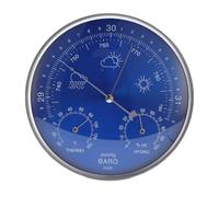 Hygromètre baromètre du thermomètre 3 en 1 Mur de saison suspendu intérieur extérieur extérieur Instrument de temps bleu 180 mm grand alliage d'aluminium facile à lire et à
