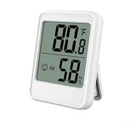 Hygromètre électronique et thermomètre pour espaces intérieurs avec options magnétique et support (blanc)