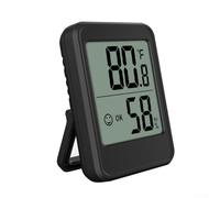 Hygromètre électronique et thermomètre pour espaces intérieurs avec options magnétique et support (noir)