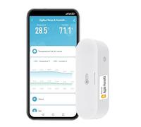 Hygromètre intelligent thermomètre: moniteur d'humidité de la température Zigbee avec alertes d'application, double alimentation, exportation de mémoire de données, hub, support homekit, Alexa (pack