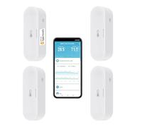 Hygromètre intelligent thermomètre: moniteur d'humidité de la température Zigbee avec alertes d'application, double alimentation, exportation de mémoire de données, hub, support homekit, Alexa (Lot de