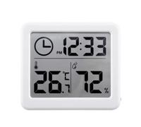 Hygromètre Intérieur Thermomètre - Mesure Précise, Indicateur De Petit Niveau, Air Intelligent Et Contrôle, Enregistreur De Données Facile À Lire, Thermo/Hygromètre Numérique Avec Horloge - Compteur