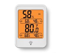 Hygromètre numérique d'intérieur avec support magnétique et support pliable pour un placement facile et des données climatiques précises (MC41 blanc)