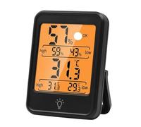 Hygromètre numérique d'intérieur, Hygromètre thermomètre d'ambiance numérique multicolore(Black)