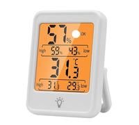 Hygromètre numérique d'intérieur, Hygromètre thermomètre d'ambiance numérique multicolore(White)