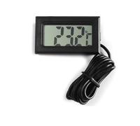 Hygromètre numérique d'intérieur, Mini Room Thermometer -50-110C Freezer Fridge Probe Multicolor Indoor Outdoor(Black With 1m Cable)