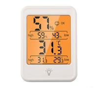 Hygromètre numérique et thermomètre pour intérieur avec écran rétroéclairé, capteur d'humidité, précision ± °C, arrêt automatique, blanc