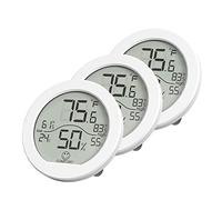 Hygromètre numérique, lot de 3 thermomètres de chambre et hygromètre LCD avec enregistrements maximum et minimum (blanc)