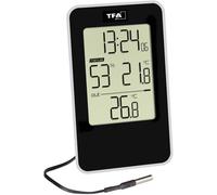 Hygromètre Numérique Noir Avec Sonde Câblée 7,2x1,6(4,9)x12,1 Cm Heure