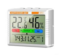 Hygromètre numérique pour surveillance de la température et de l'humidité en temps réel avec fonction d'alarme (charge-blanc)