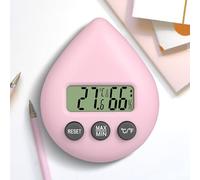 Hygromètre numérique précis LCD goutte d'eau, thermomètre d'intérieur pour la maison (rose)