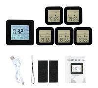 Hygromètre numérique thermomètre intérieur extérieur 13-en-1 jauge de température sans fil multifonctionnelle pour un usage domestique (5 Stück Sensoren)