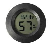 Hygromètre numérique Thermomètre rond LCD Thermomètre électronique Humidité Hygromètre pour serre - noir