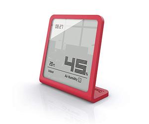 Hygromètre Selina par Stadler Form, Instrument de Mesure Numérique Précis pour l'Humidité et la Température, Chili Red