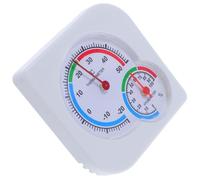 Hygromètre Thermomètre Analogique en Plastique Blanc Compact, Usage Table | Cadran Clair, Design Classique, pour Cave à Cigares et Terrarium, Maintien du Confort