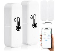 Hygromètre WiFi - Capteur de température : WiFi - Thermomètre hygromètre sans fil - Capteur d'humidité - Capteur de température avec enregistrement des données et alarme de notification - Fonctionne