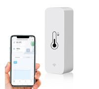Hygromètre WiFi Smart Thermomètre, mini capteur numérique de température & d'humidité intérieure, capteur d'humidité à température ambiante pour sous sol en serre, compatible avec Alexa & Google Home