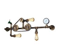 HYHDDM Applique Murale Steampunk Pipe - 3 Ampoules en Fer E27, 101 cm (40") for Couloir, sous-Sol, Salle de Bain (Bronze, Vintage)